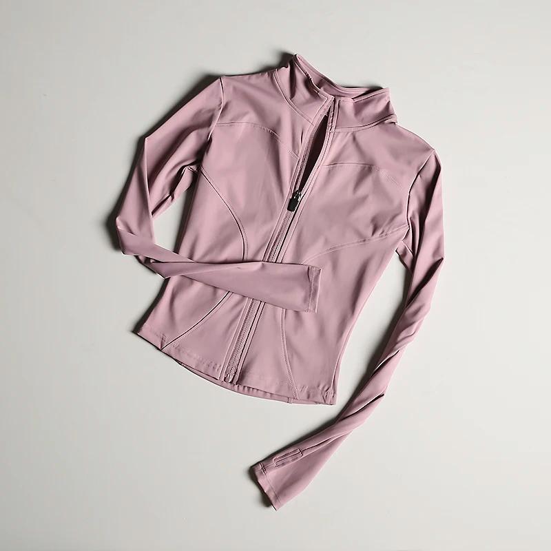 Veste de sport coupe cintrée col montant manteau à fermeture éclair sport Fitness vêtements de Yoga