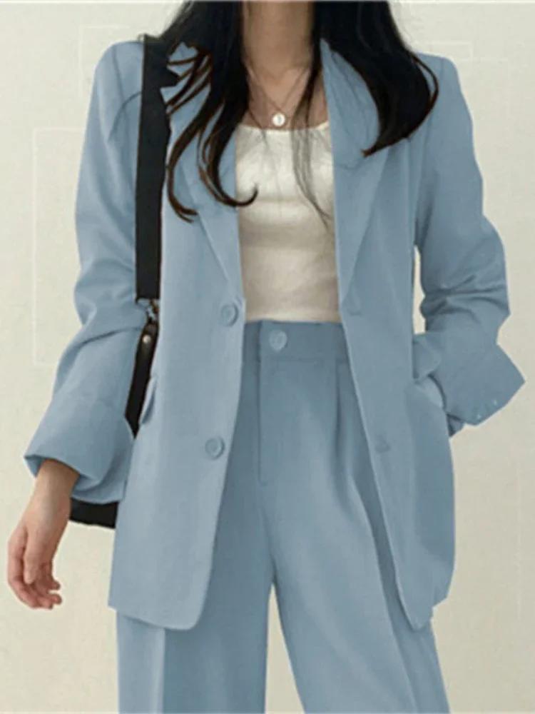 Nouveauté Printemps-Automne : Ensembles 2 Pièces Femme Style Coréen – Pantalon et Veste Élégante pou