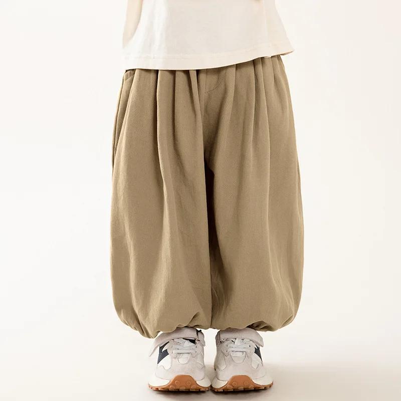 Pantalon lanterne mince pour enfants, sarouel ample, monochromatique, confortable et respirant, garç