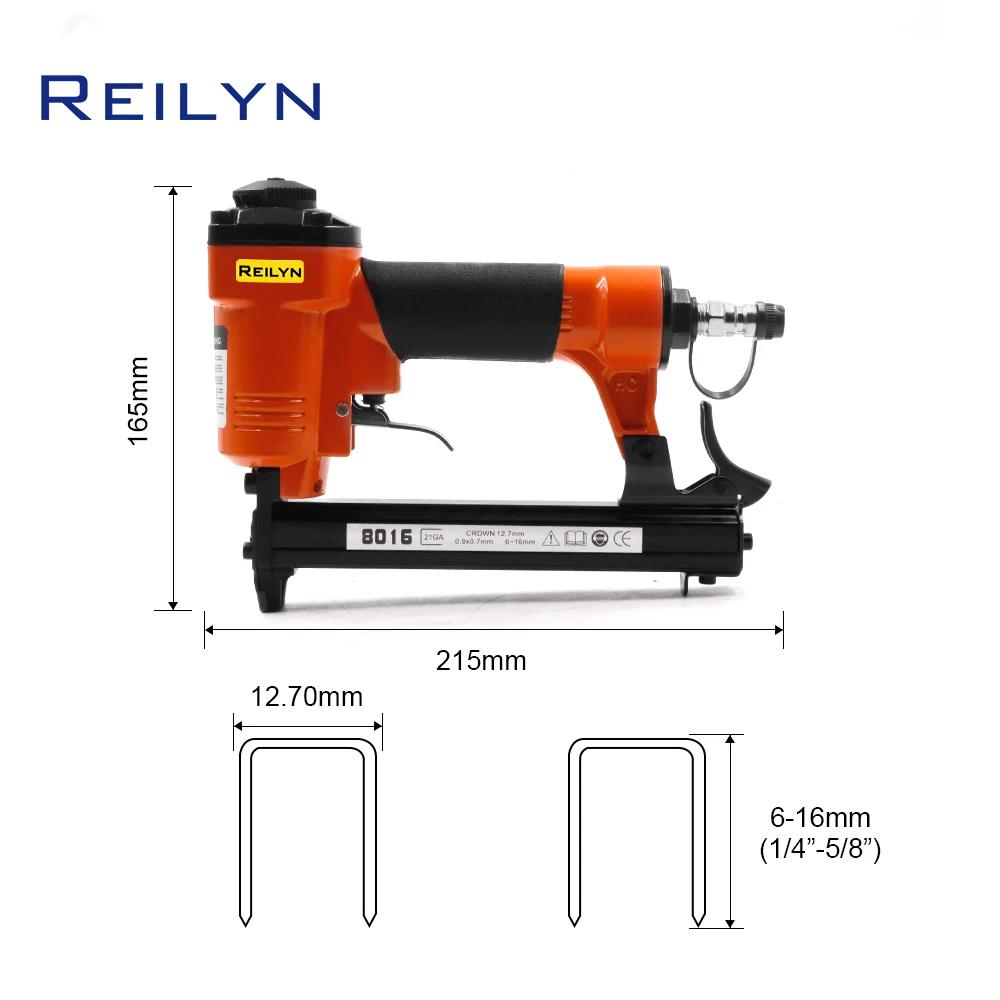 Agrafeuse pneumatique Reilyn 21GA 8016 pour tapisserie, pistolet agrafeur pneumatique compact pour c