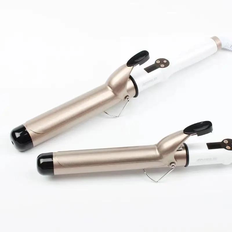 Fer à friser électrique professionnel, bigoudis en céramique, LCD, boucles à rouleaux, baguette ondu