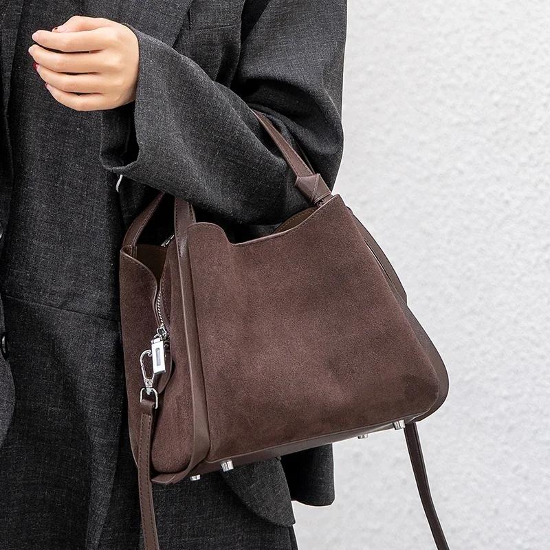 Sac à bandoulière en cuir de vache pour femmes, sacs à main polyvalents en cuir véritable pour dames