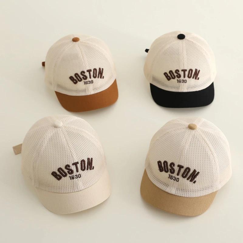 Casquette de baseball brodée pour bébé, respirante en maille, pour l'été, chapeau de soleil pour tou