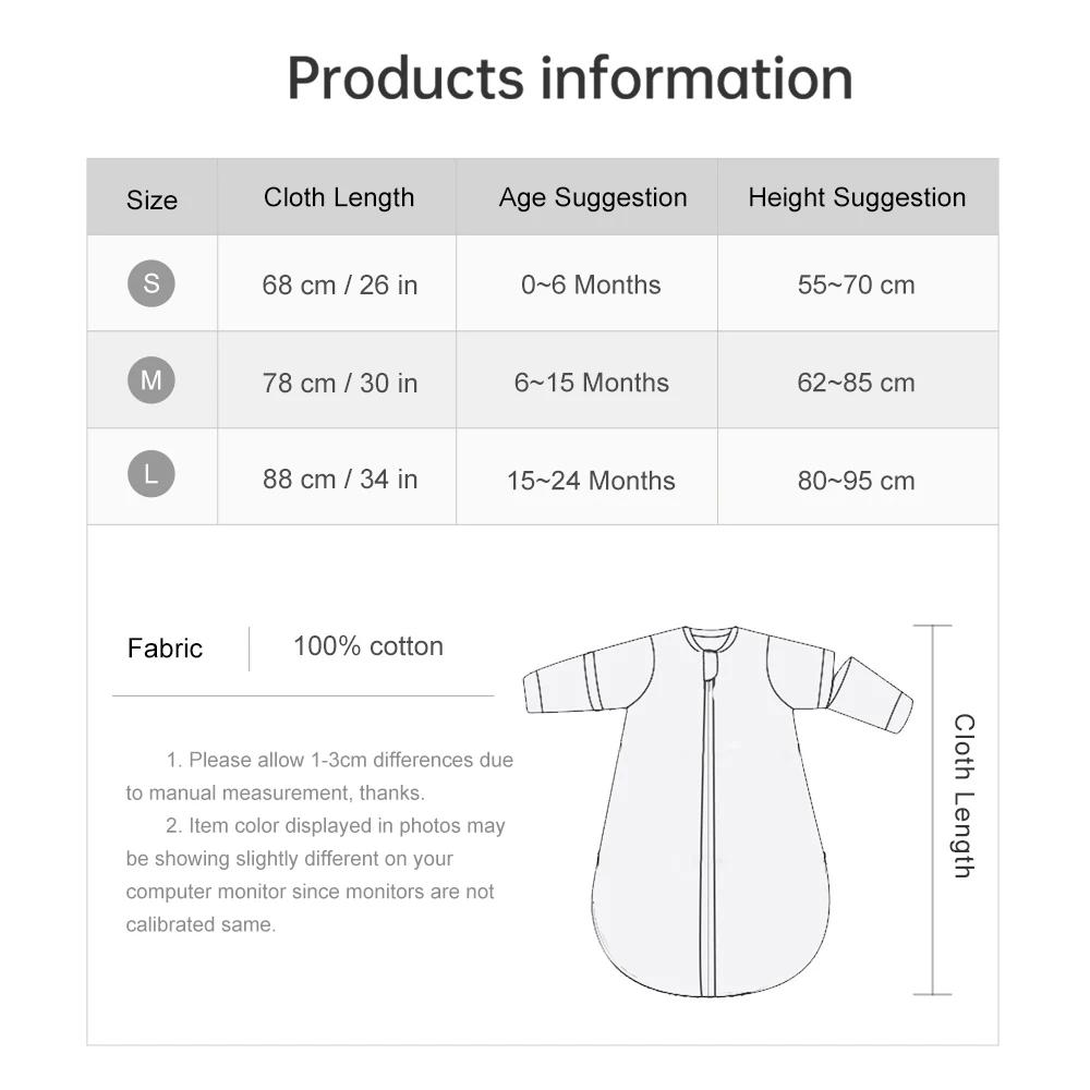 Sac de couchage pour bébé, manches amovibles, gaze fine et respirante en coton, conception à fermetu