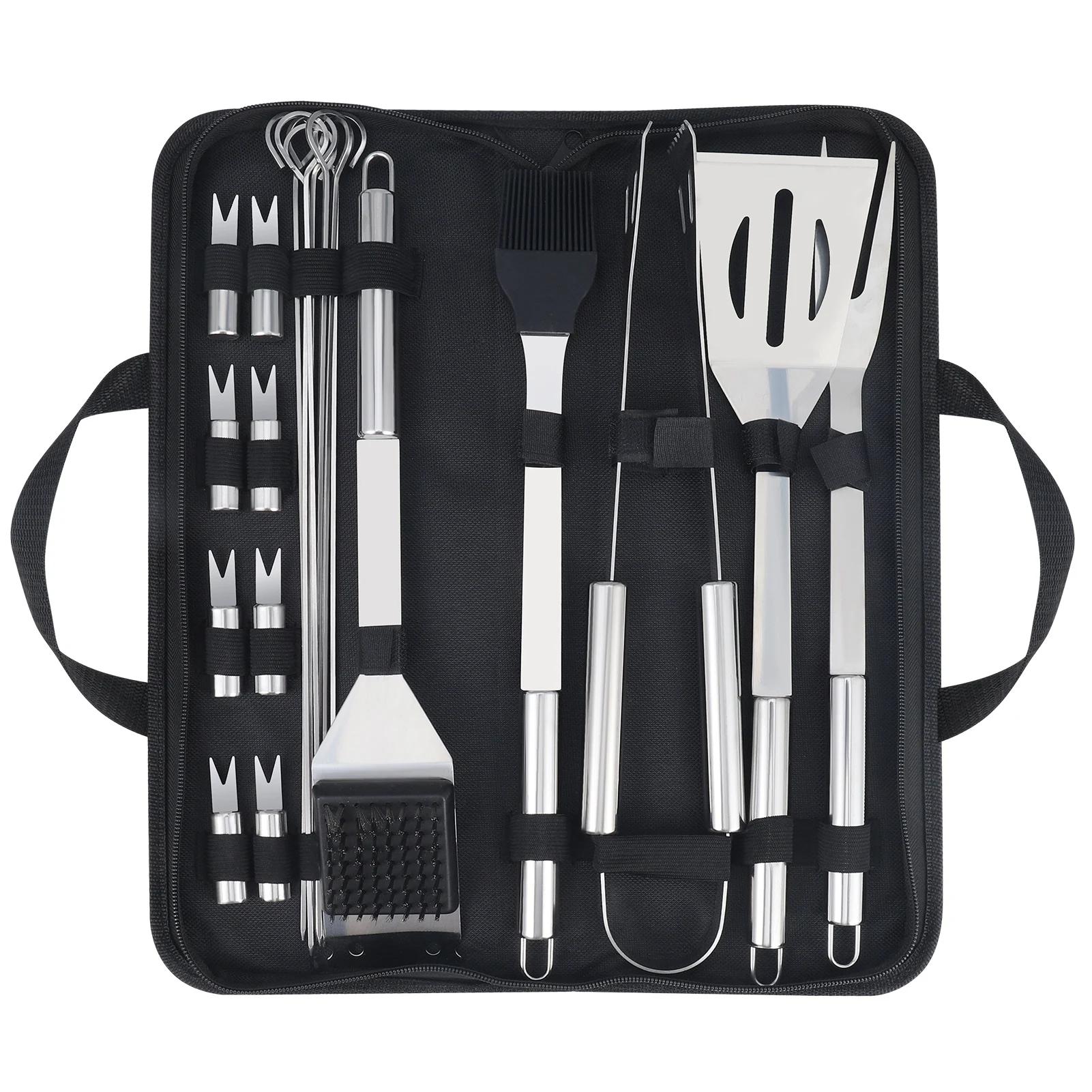 Ensemble de grillades en acier inoxydable pour l'extérieur, ustensiles de cuisine, accessoires de gr