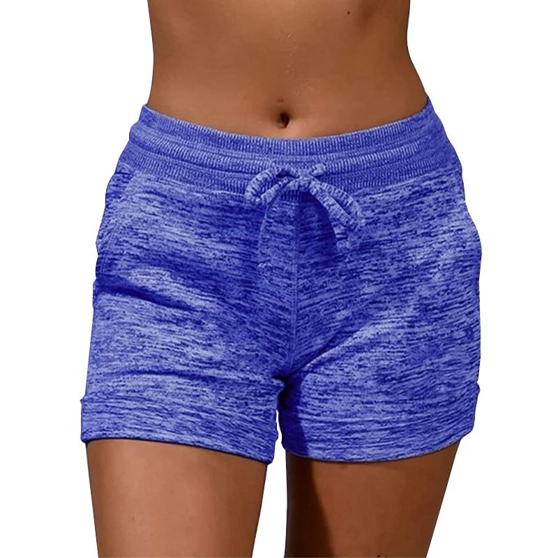 Short à taille élastiquée pour femme, pantalon de survêtement monochrome, pantalon de yoga, pantalon