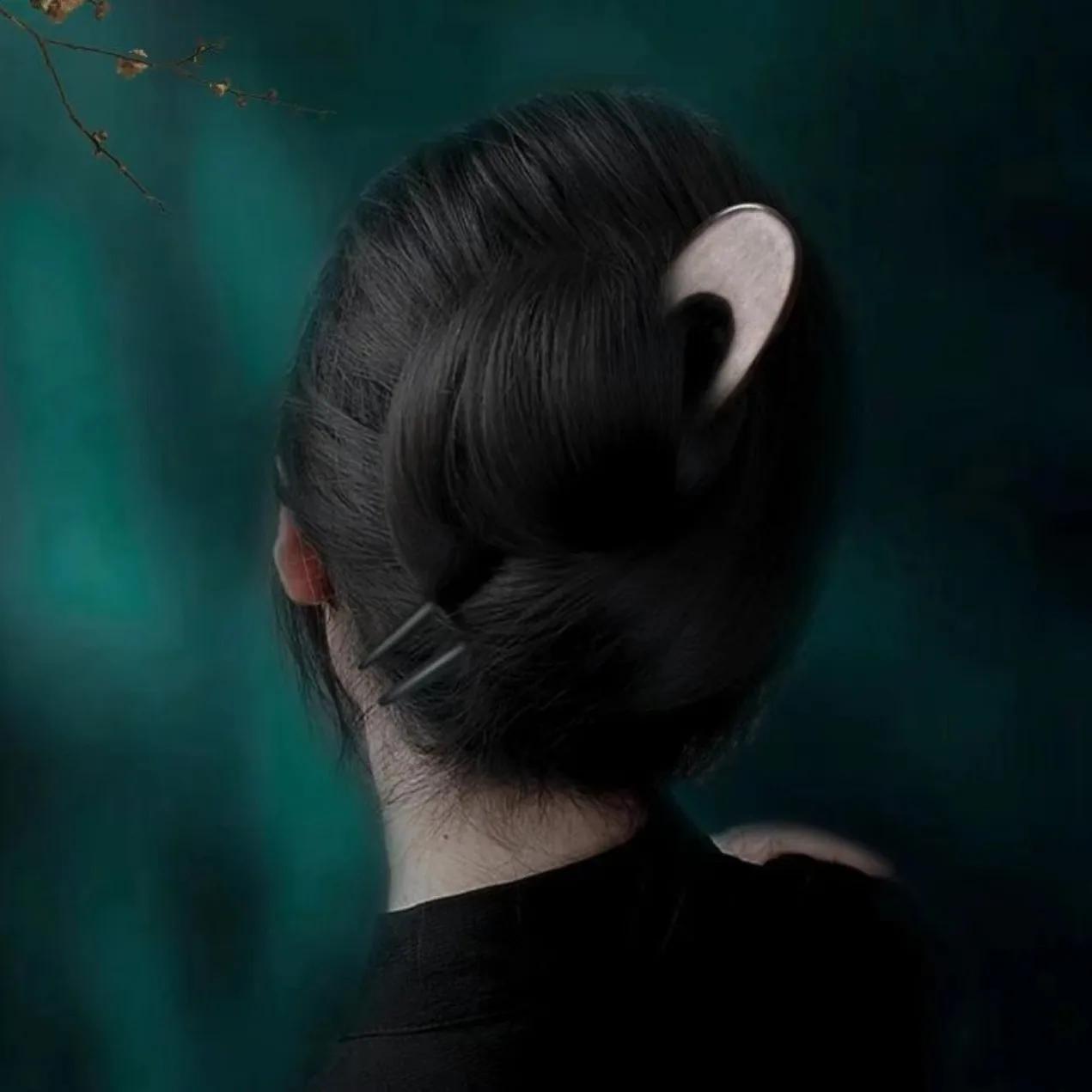 Bâtonnets à cheveux en bois en forme de U, fourchette à la mode, épingle à cheveux de Style chinois,