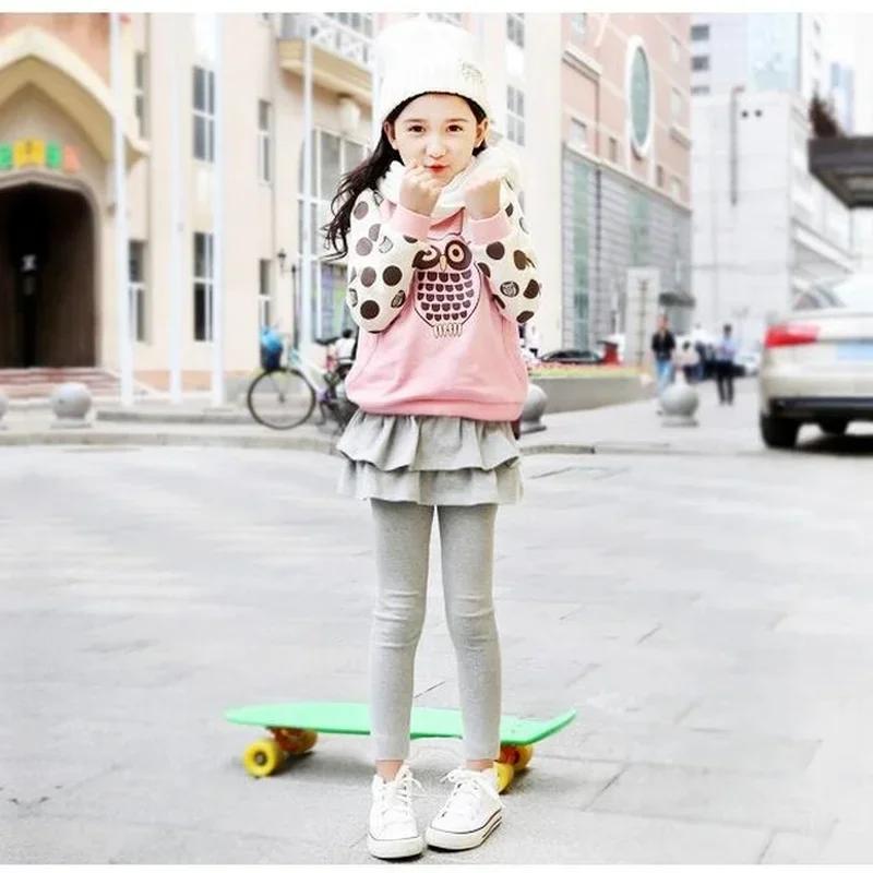 Printemps automne coton chaud fille Leggings jupe-pantalon gâteau jupe enfants leggings enfants fill