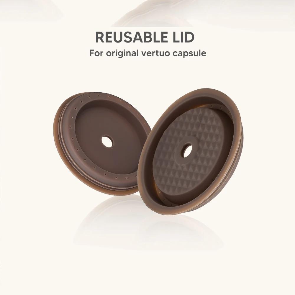 Couvercle réutilisable en silicone de qualité alimentaire pour capsules de café VerAACoffee, adapté
