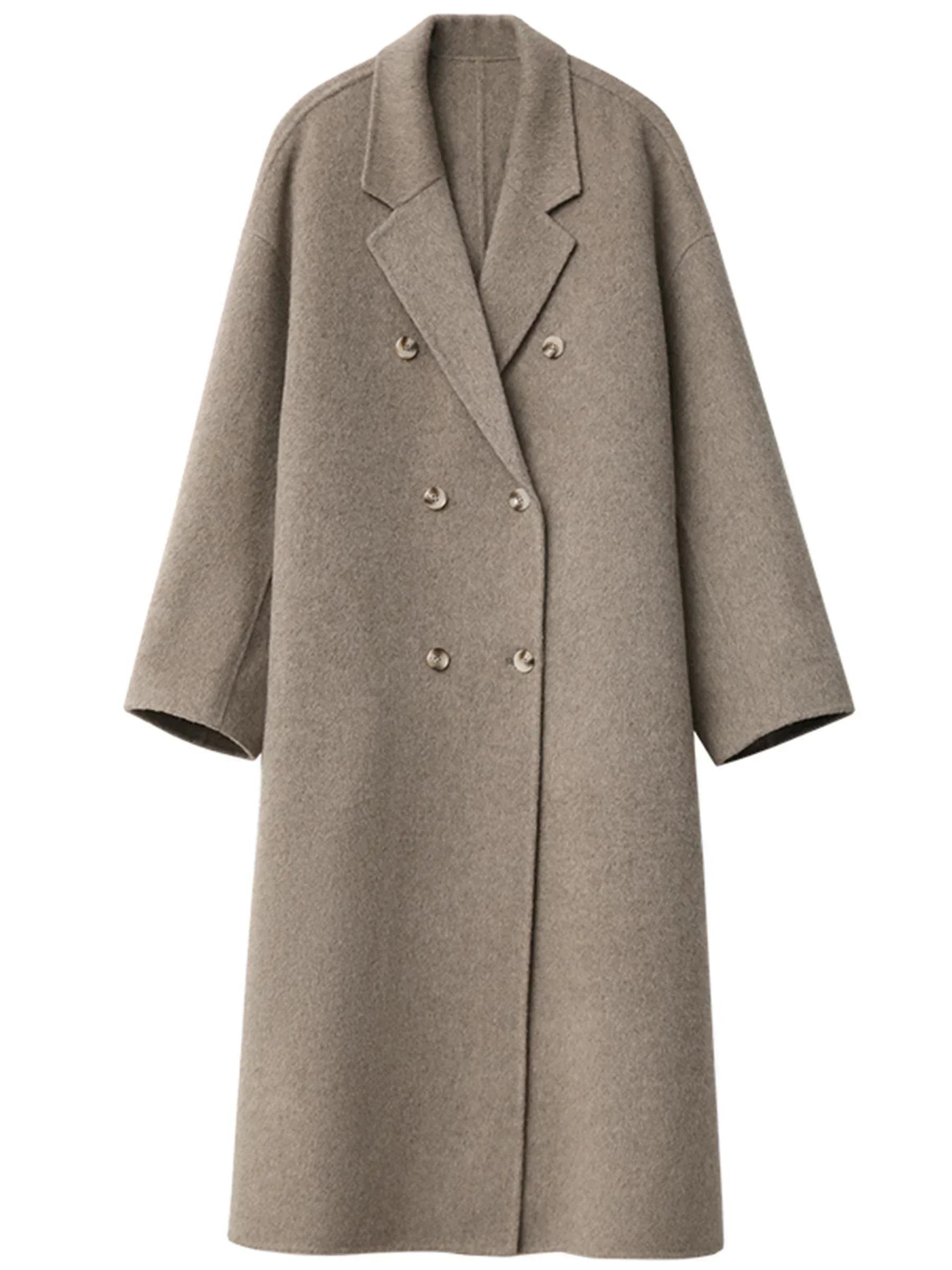 CHIC VEN – manteau en laine pour femme, Double boutonnage, basique, ample, décontracté, rétro, Long,