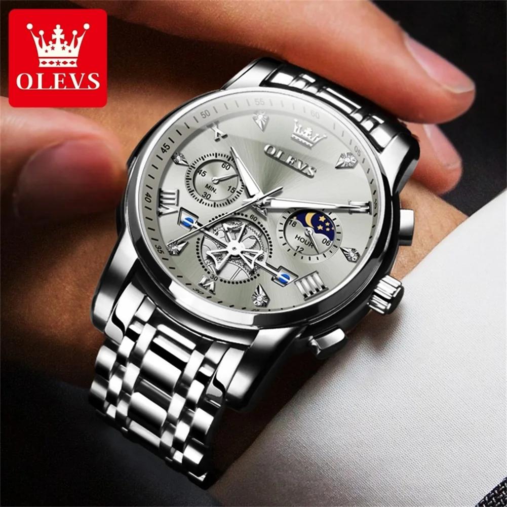 OLEVS 2856 montres pour hommes classique multifonctionnel Fltwheel chronographe Original montre-brac