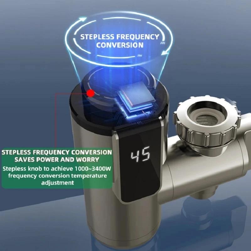 Fudeer chauffe-eau électrique connecteur de robinet de cuisine adaptateur de robinet d'eau chaude in