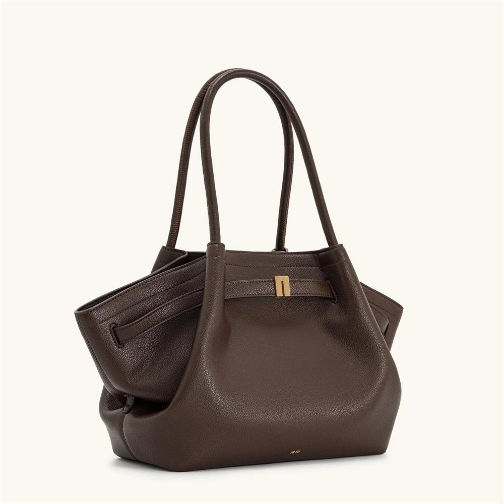Sac à main JW PEI Designer Dumpling en cuir vegan marron foncé, sac bandoulière, sac fourre-tout pou