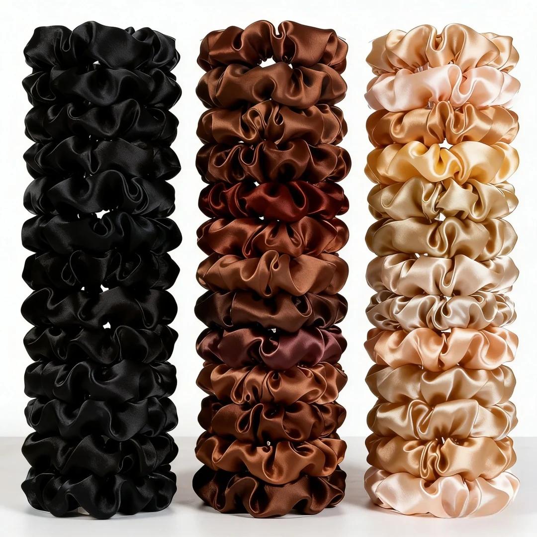 Chouchous en satin pour femmes, 1/30/60/100 pièces, 100 couleurs, petits couvre-chef de 6.5cm, acces