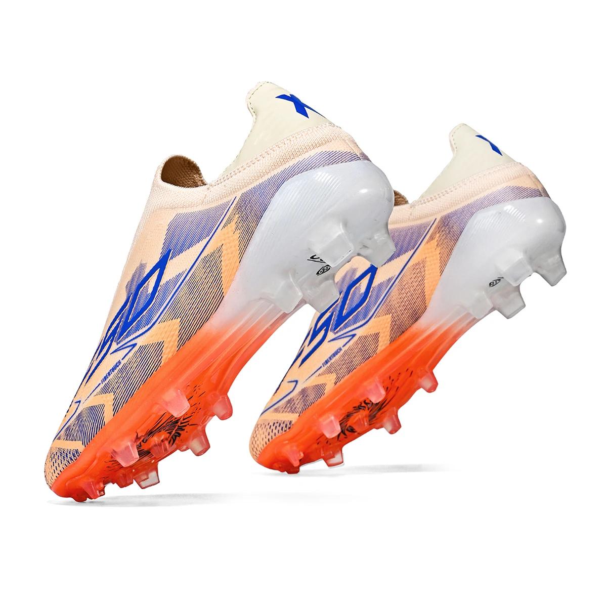 Chaussures de football respirantes pour hommes, chaussures de sport antidérapantes à crampons longs
