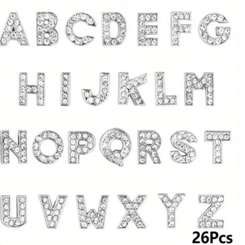26 pièces A-Z 26 lettres bijoux à bricoler soi-même faisant des décorations d'ongles en alliage d'ar