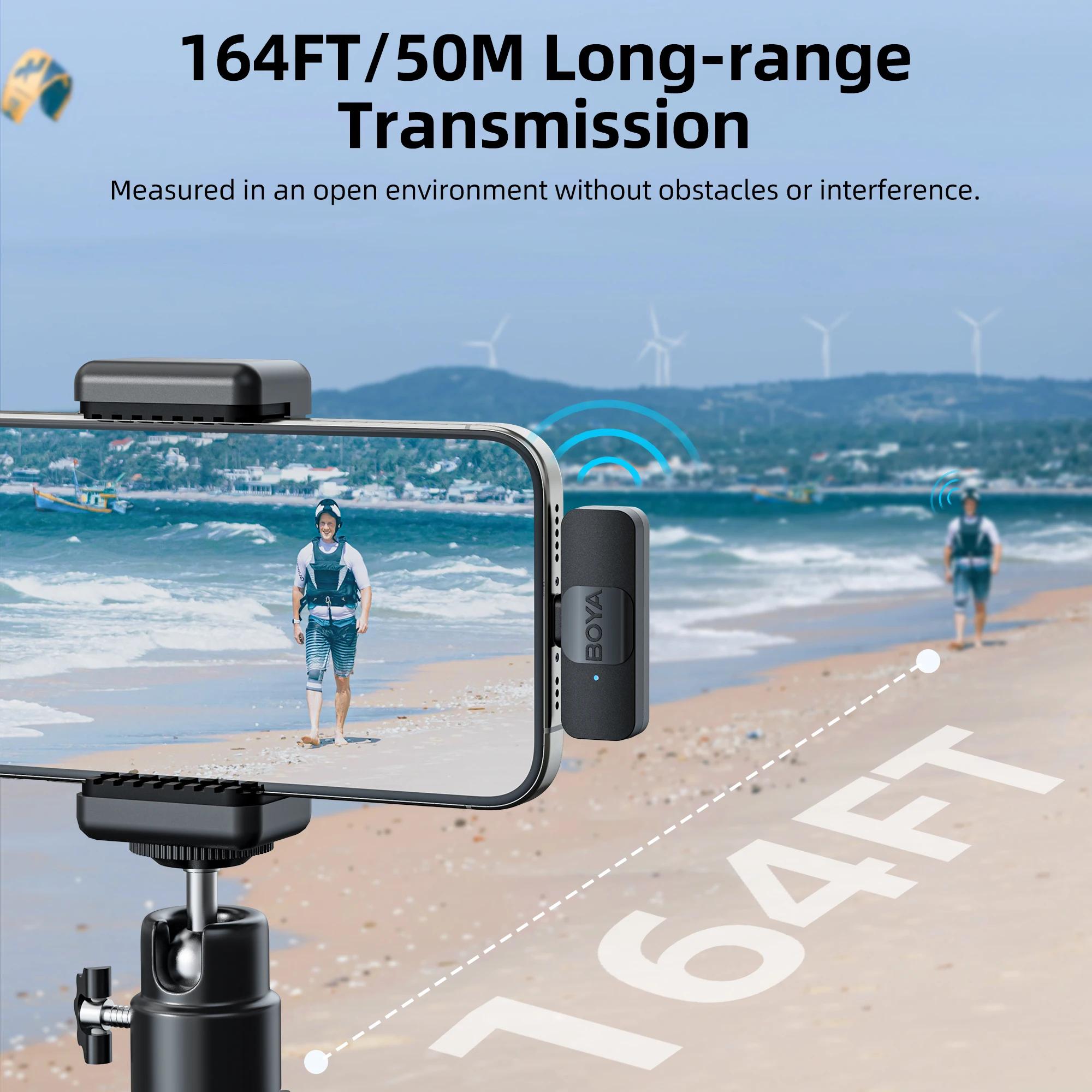 BOYA BY-V – Mini Microphone Lavalier professionnel sans fil, pour iPhone, iPad, Android, diffusion e