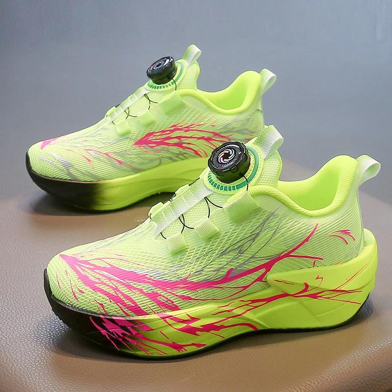 Chaussures de course pour enfants, baskets de Tennis antidérapantes à coussin d'entraînement scolair