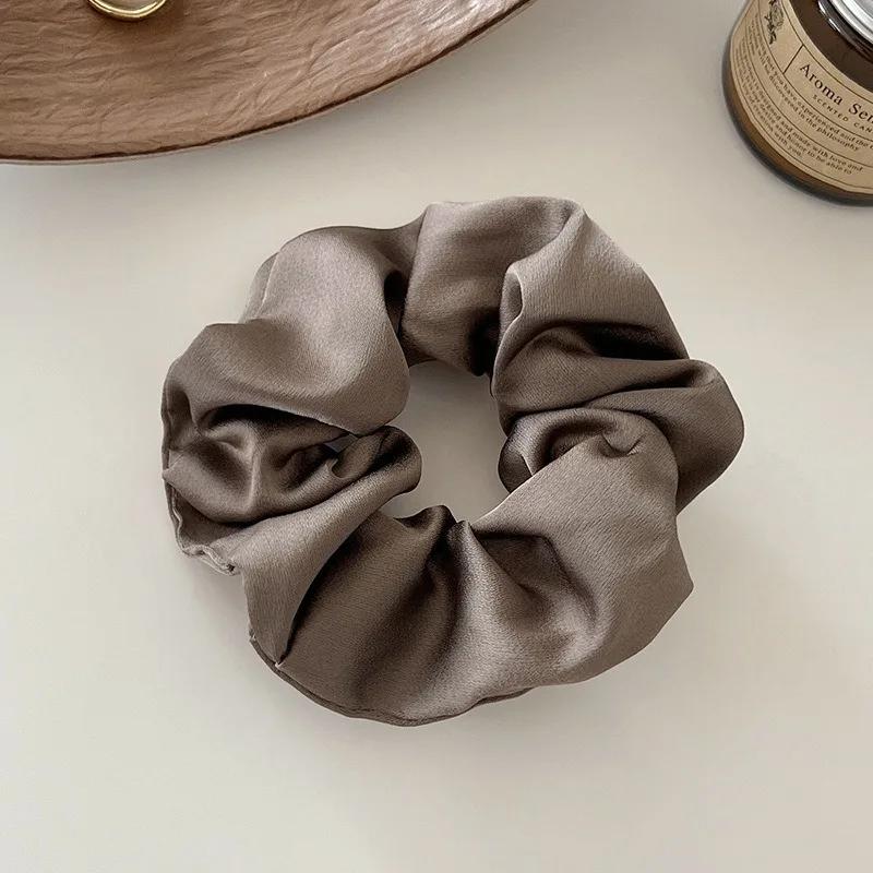 Chouchous en Satin de soie Vintage, 1 pièce, bandes élastiques pour cheveux, couleur unie, couvre-ch
