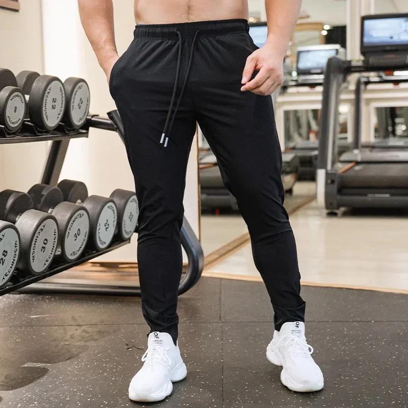 Ice inj- Pantalon de survêtement ultra-fin pour homme, pantalon de sport rafraîchissant, coupe sèche