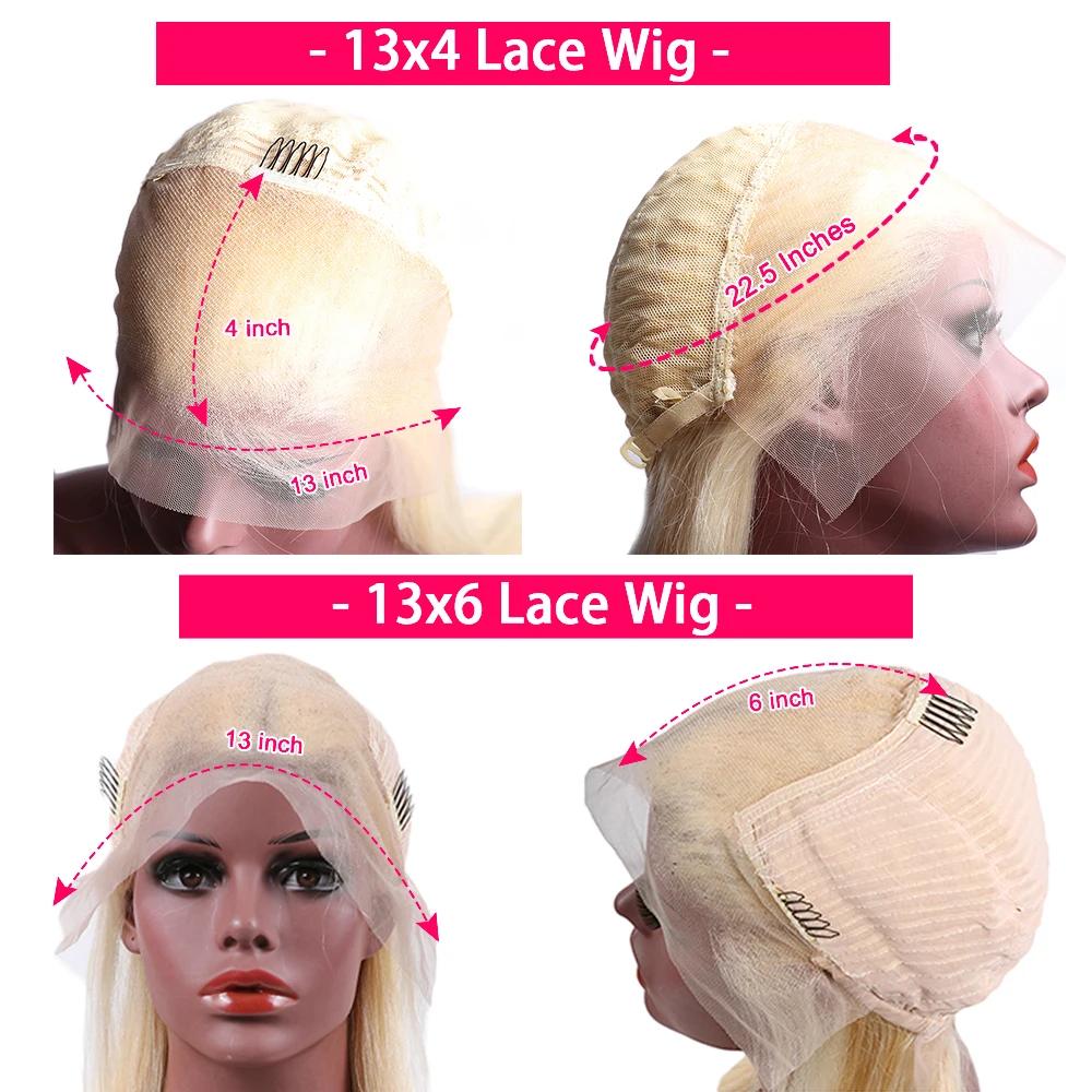 Perruque Lace Frontal Wig brésilienne naturelle, cheveux lisses, blond Transparent HD, 13x4, 13x6, p