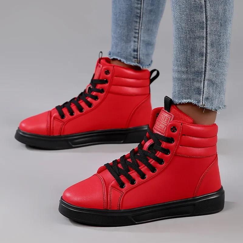 2025 printemps mode rouge hommes baskets haut chaussures de skateboard pour hommes femmes confortabl