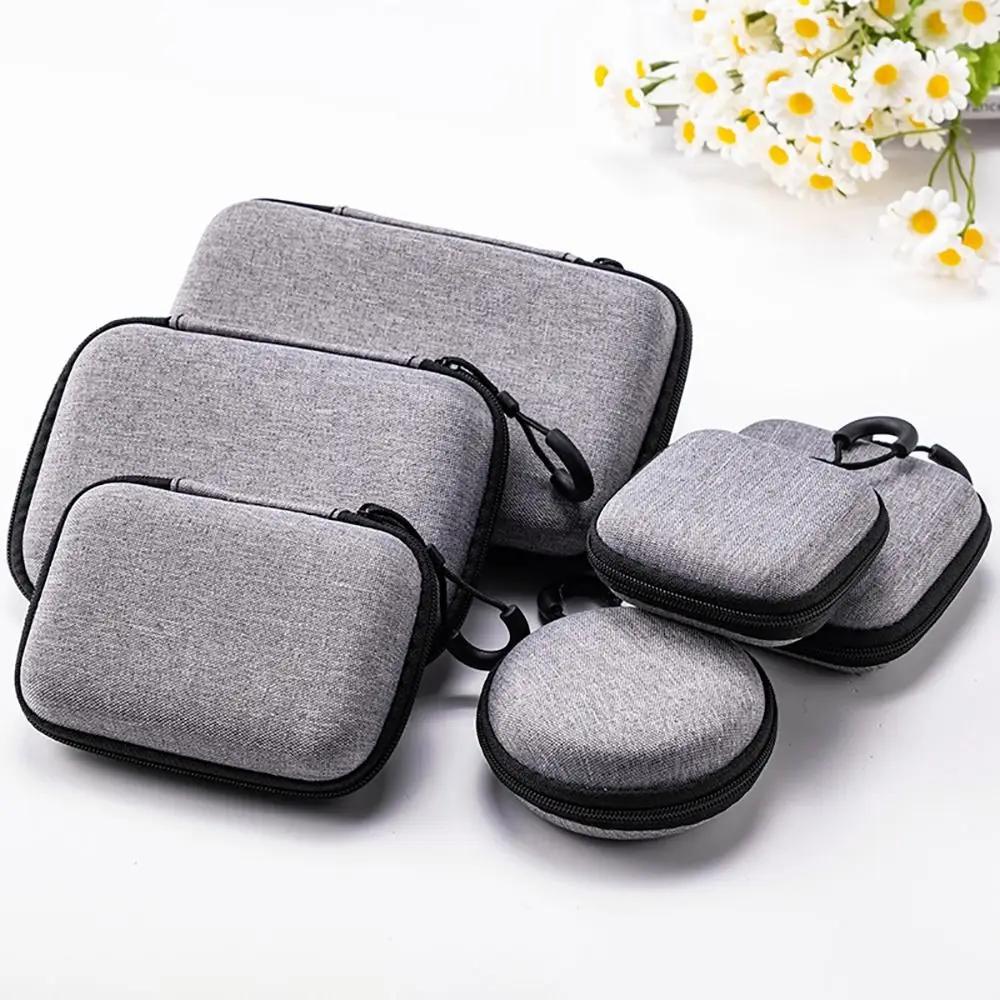 Mini sac de rangement EVA, 1 pièce, pochette de transport, étui pour écouteurs à fermeture éclair po