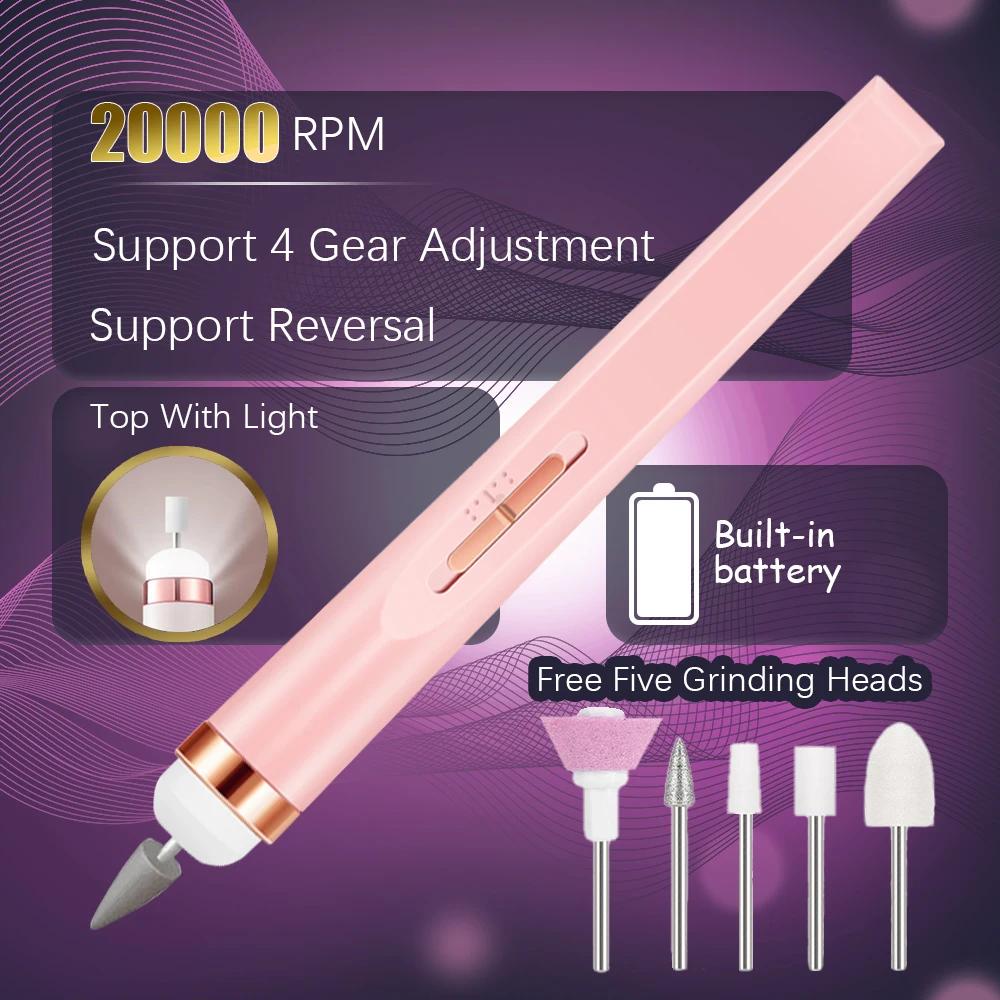 Perceuse électrique Portable 5 en 1 pour vernis à ongles, Charge USB, ensemble de manucure Portable,