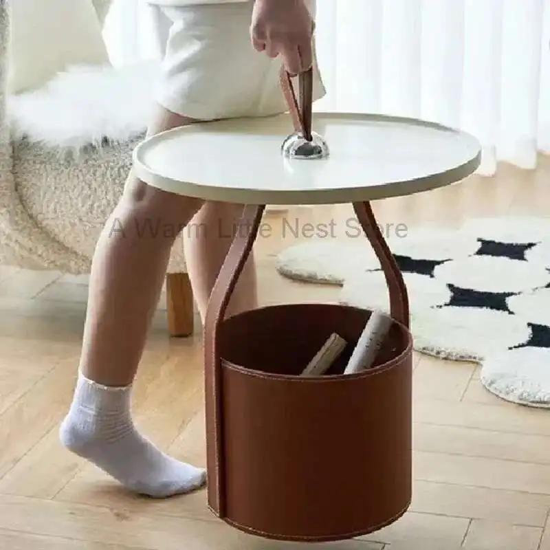 Table basse ronde Mobile d'appoint pour canapé, selle de chambre à coucher, armoire de chevet en cui