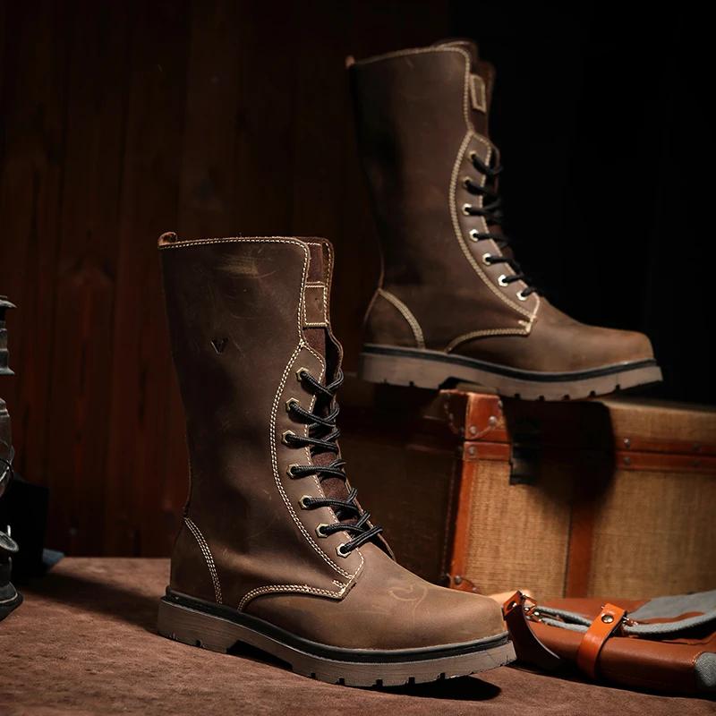 Bottes de randonnée cuir homme imperméables : pour moto, trekking et style gothique punk