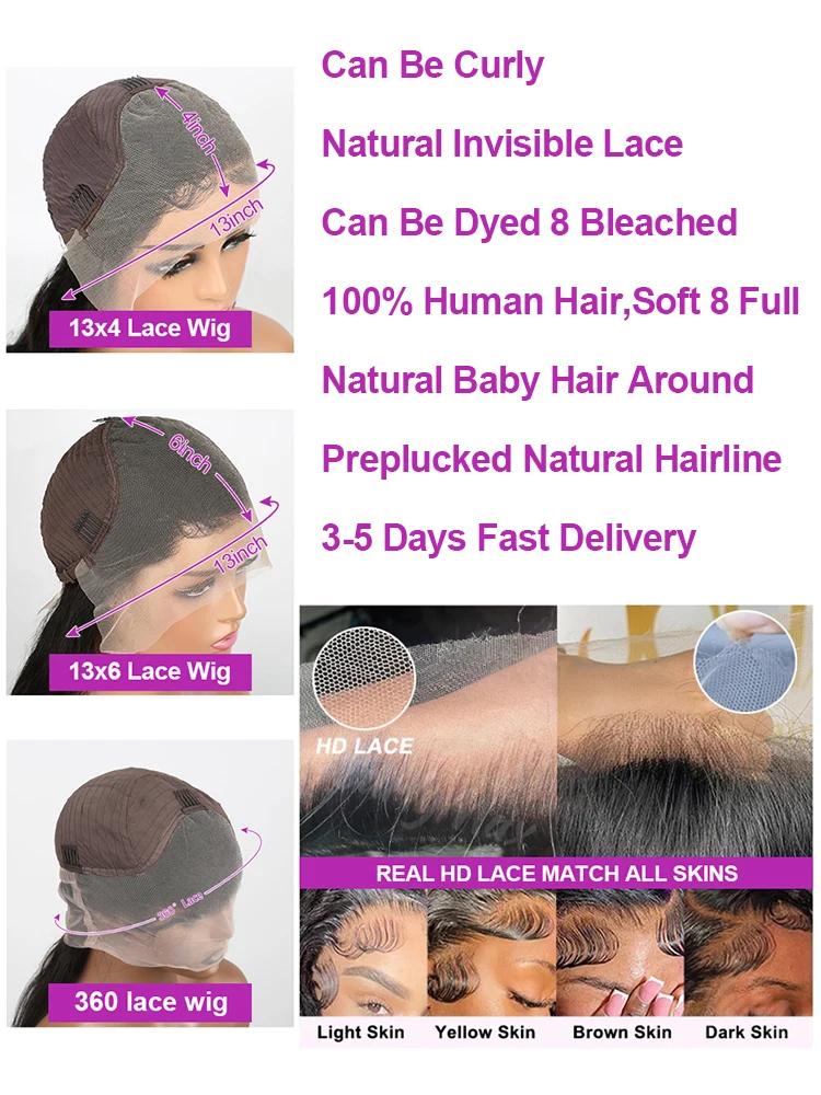 40 pouces HD lâche vague profonde 13x6 dentelle avant perruques de cheveux humains brésilien bouclés