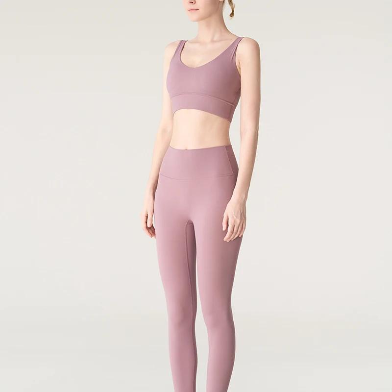 Vêtements de Yoga 2 Pièces Femme - Survêtement Athlétisme Pilates Fitness Ensemble