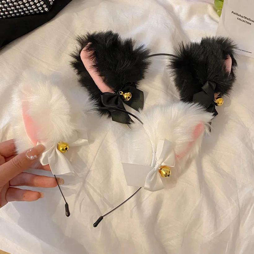 Bandeau oreilles de chat en peluche pour femmes, Style coréen, élégant, mode fille, bandeau de cheve