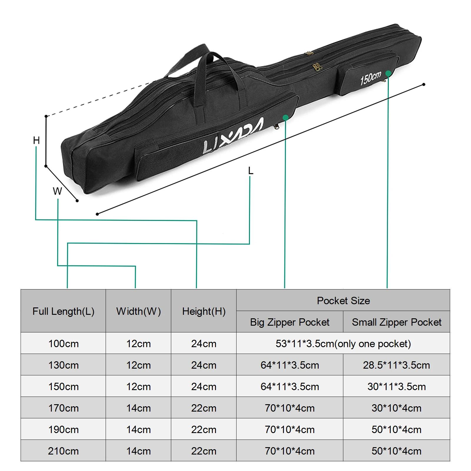 Lixada 190 cm sac de pêche Portable pliant canne à pêche moulinet sac canne à pêche équipement matér
