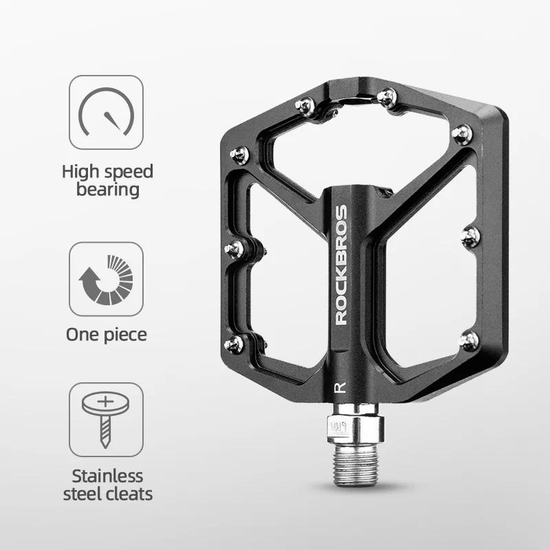 ROCKBROS pédales de vélo antidérapantes en alliage d'aluminium, roulement scellé ultraléger, pédale