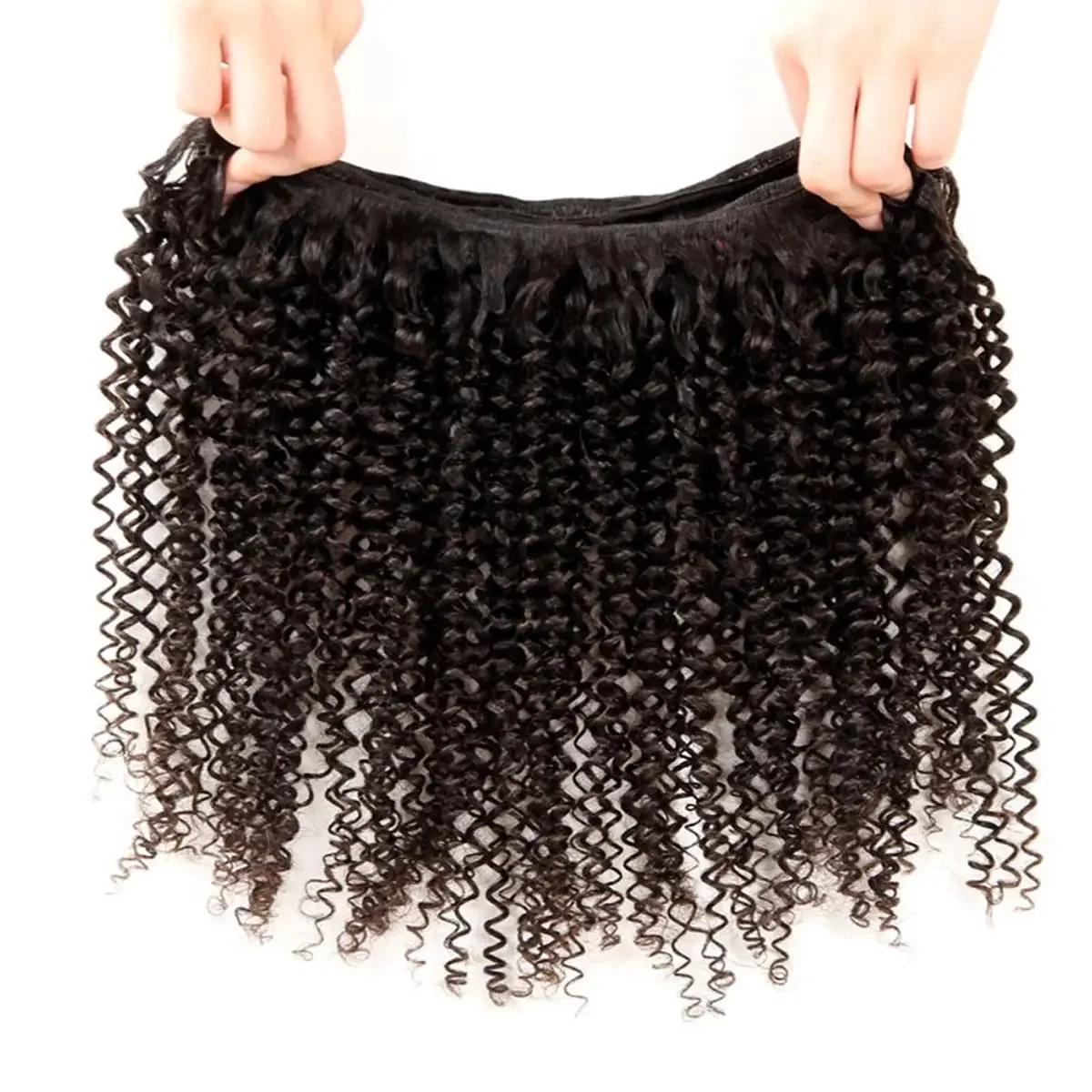Mèches brésiliennes naturelles Remy ondulées bouclées, tissage profond, 22 24 26 pouces, Extensions