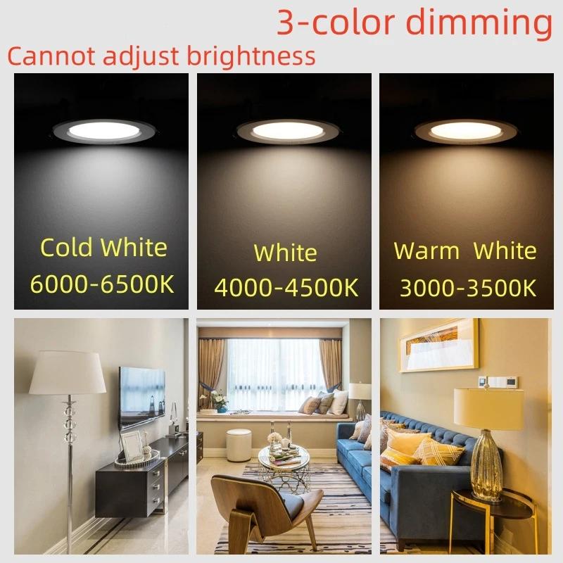 Dimmable 10 pièces LED Downlight 220V 110V 3 couleurs gradation 5W 7W 9W 12W 15W encastré dans LED p