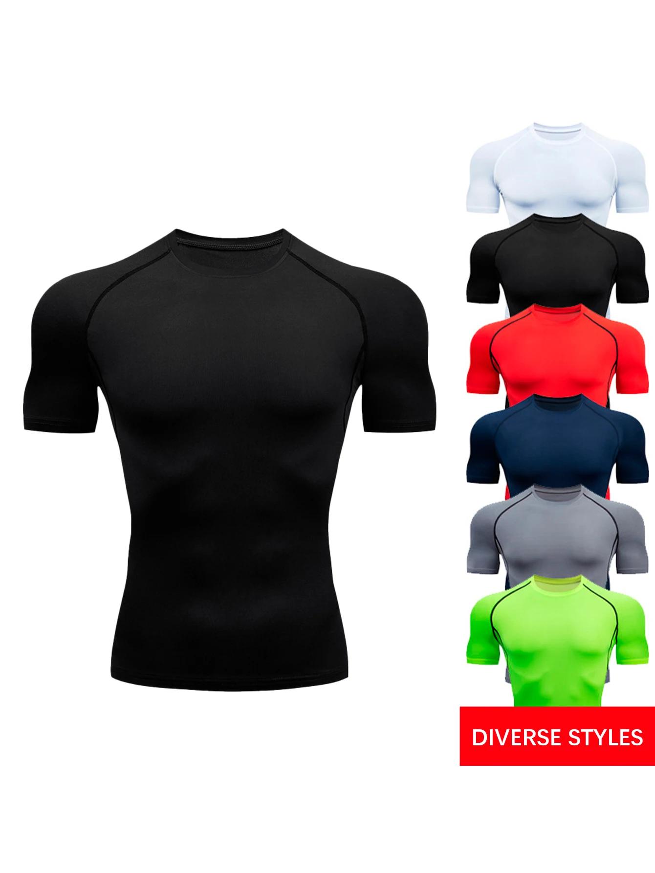 T-shirt d'entraînement de gymnastique pour hommes, plein air, Jogging, vêtements de sport de course,