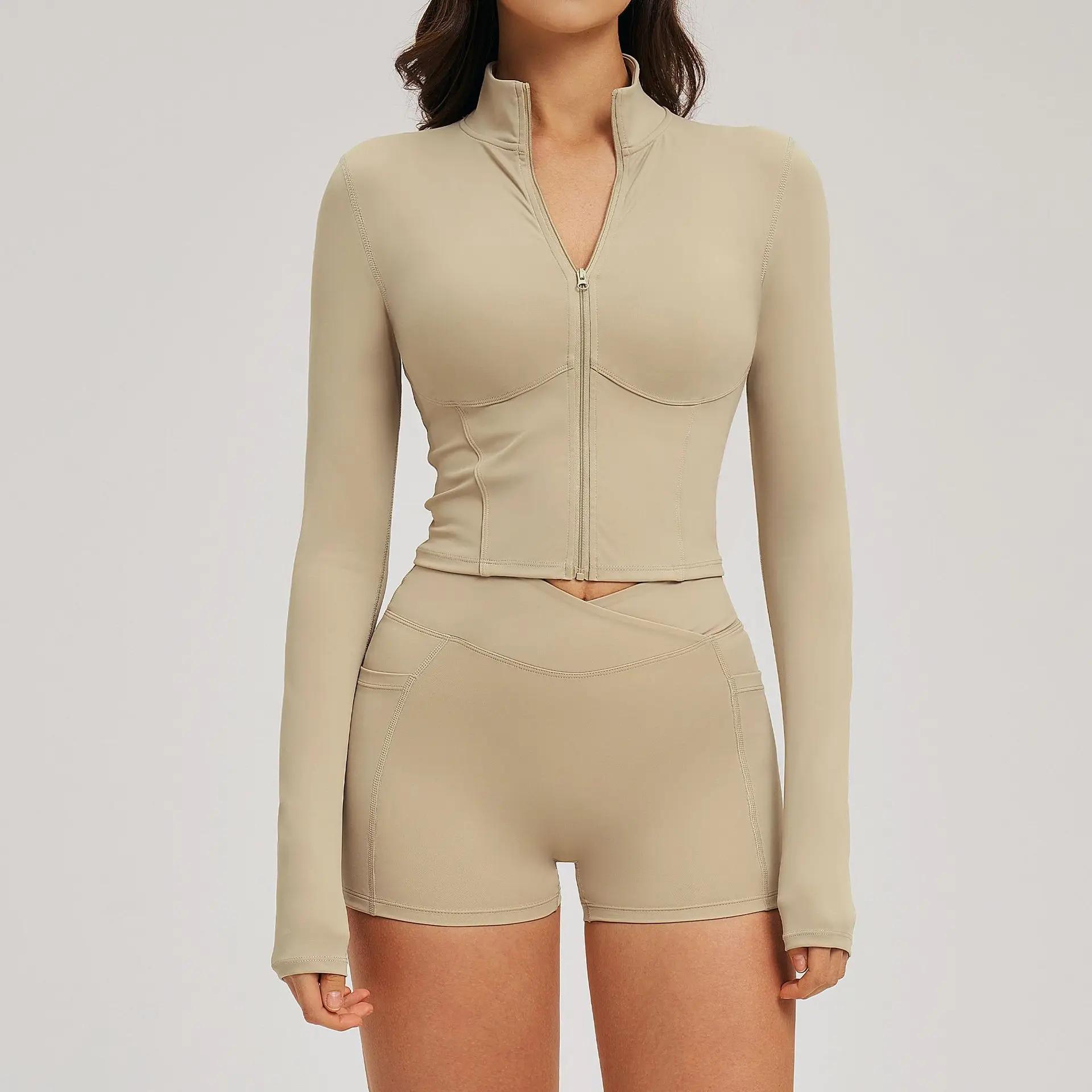 Ensemble de survêtement pour femme 2 pièces, ensemble de yoga, tenue de sport, fermeture éclair, man