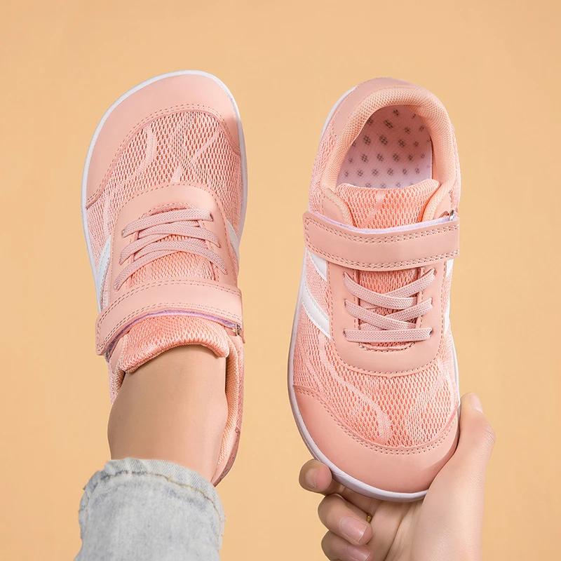 Nouvelles baskets pour garçons et filles, chaussures larges pour enfants, chaussures pieds nus natur