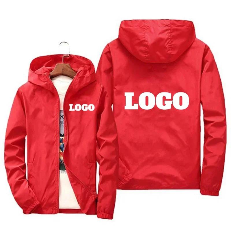 Veste d'automne avec Logo de marque personnalisé pour homme, coupe-vent chaud et imperméable, vêteme