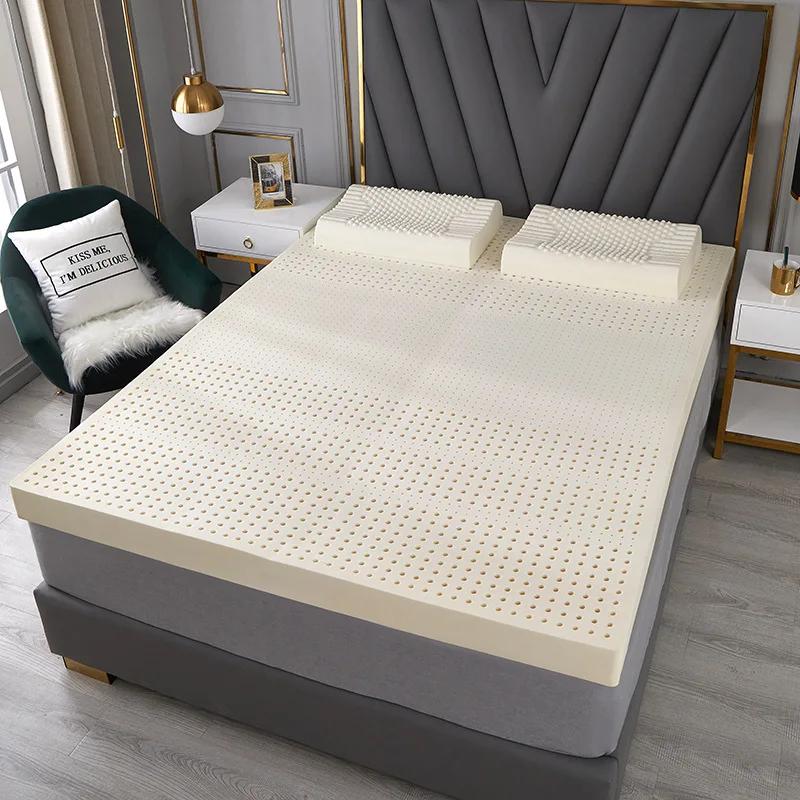 Matelas en latex naturel 100% thaïlandais avec housse, dessus de matelas en caoutchouc pur naturel,