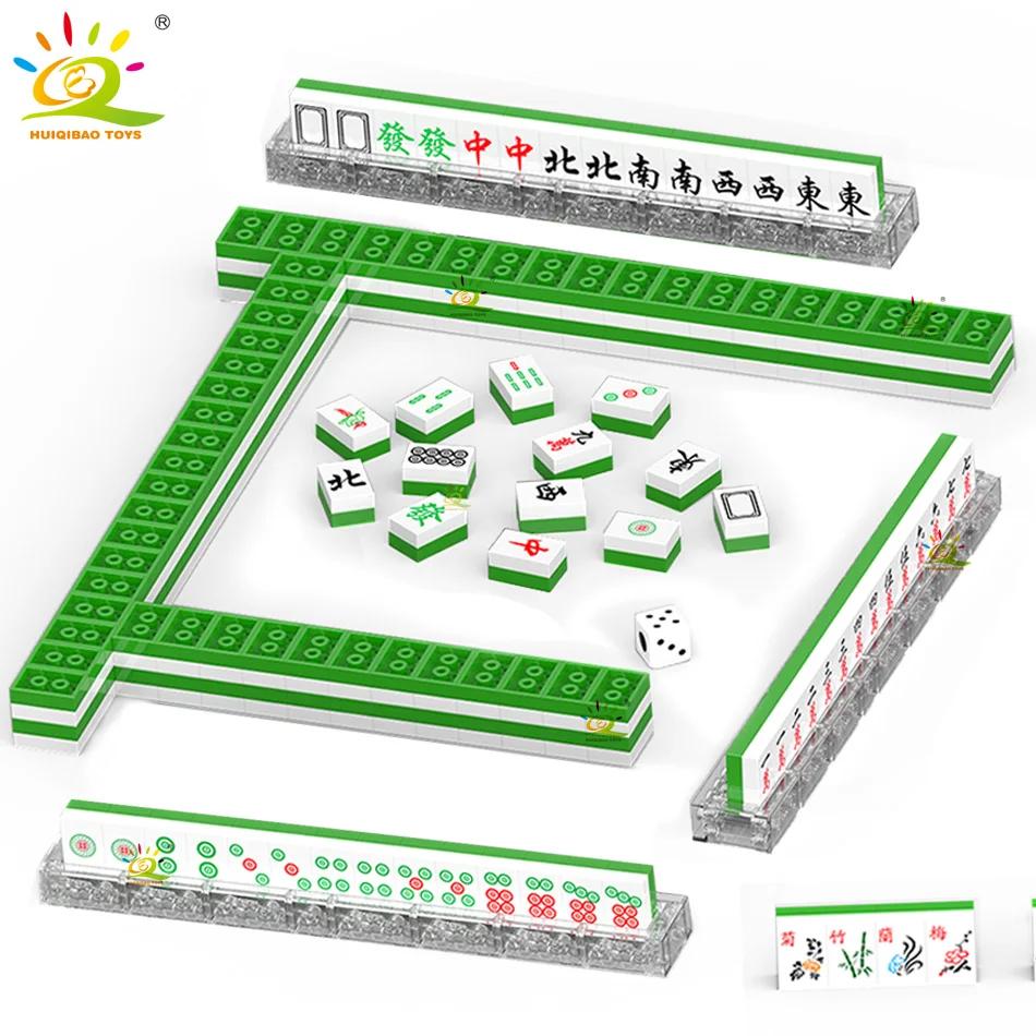 HUIQIBAO-Mini décennie s de Construction MOC Mahjong pour Enfant, Jeu de Société, 292 Pièces