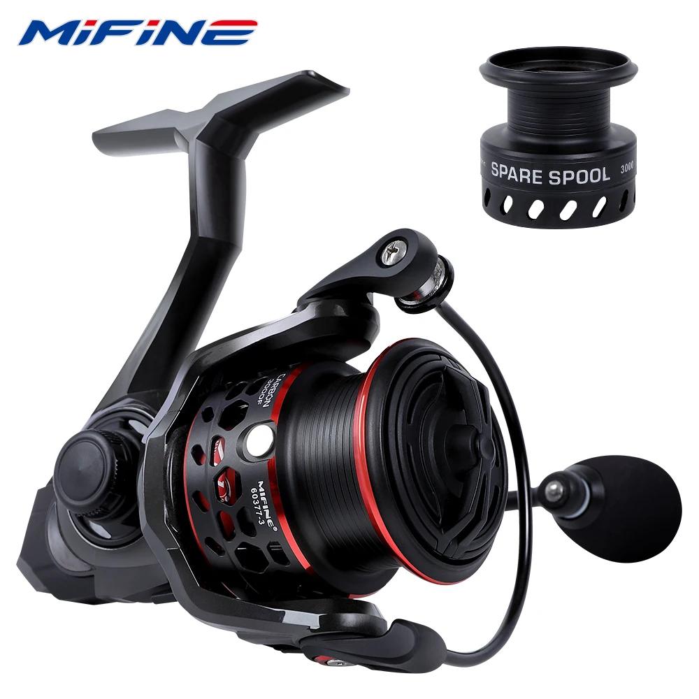 MIFINE – moulinet de pêche ultraléger en Fiber de carbone 5.1:1, avec bobine de rechange en aluminiu