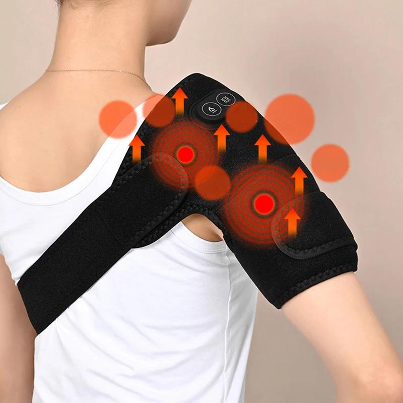 Orthèse d'épaule électrique USB, masseur de genou chauffant, Massage par Vibration, sangle de Suppor