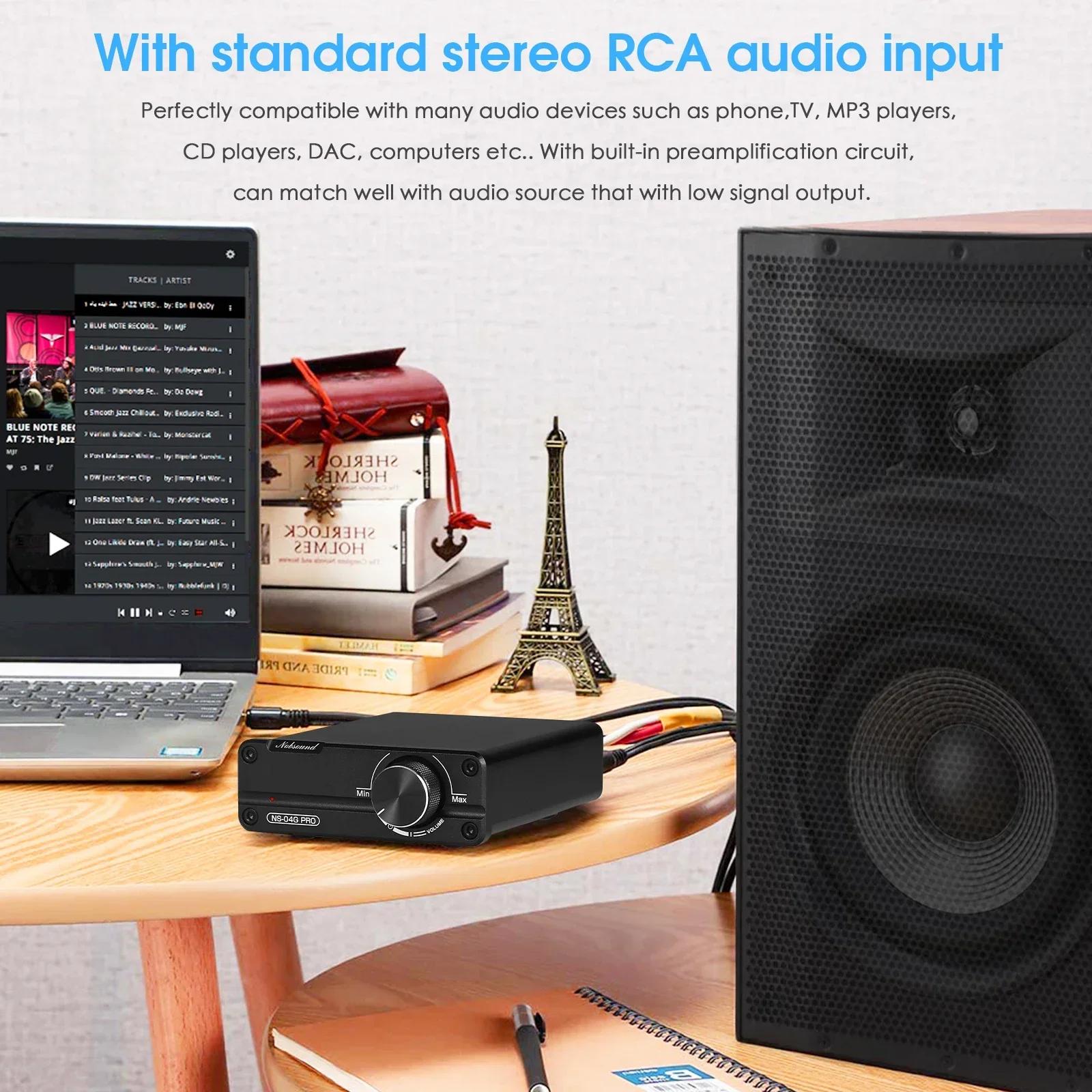 Nobsound NS-04G PRO Mini amplificateur de puissance numérique HiFi stéréo 2.0 canaux classe D Home D
