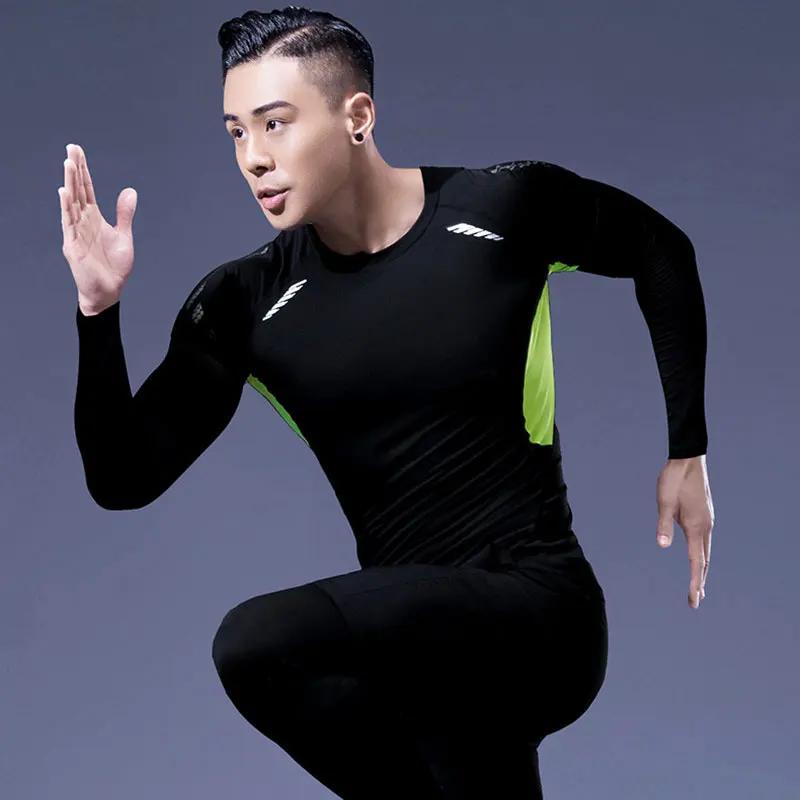 Ensemble de sous-vêtements thermiques d'hiver pour hommes, compression, fitness, sourire, sport, pre