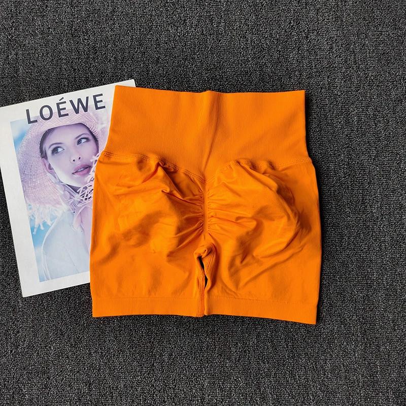 Short de Yoga pêche pour filles, pantalon à trois croix, taille haute, tricoté, pression, course à p