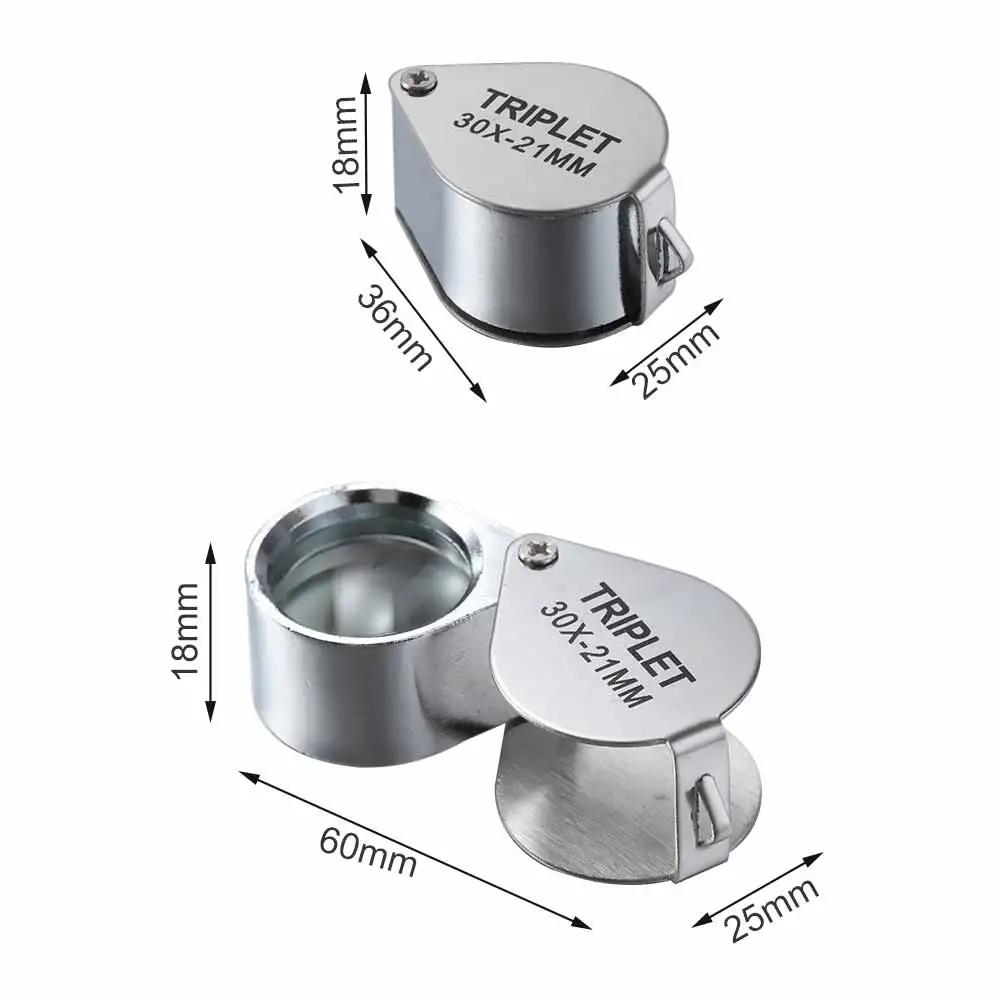 Loupe de poche pour bijoutiers, loupe de poche 10-30X, Loupe de bijoux pliable, Diamant Lupa Triplet