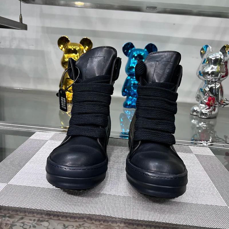 Haut Jumbo à lacets ligne principale semelle épaisse rouge concepteur luxe Sneaker en cuir Ro noir h